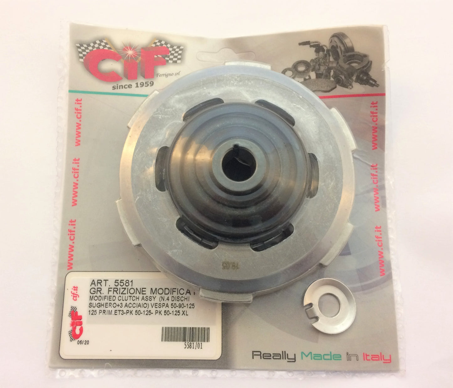 Vespa 50 / 90 125 4 plate complete clutch by C.I.F