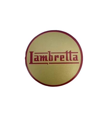 LAMBRETTA Red / Gold self adhesive sticker 57mm