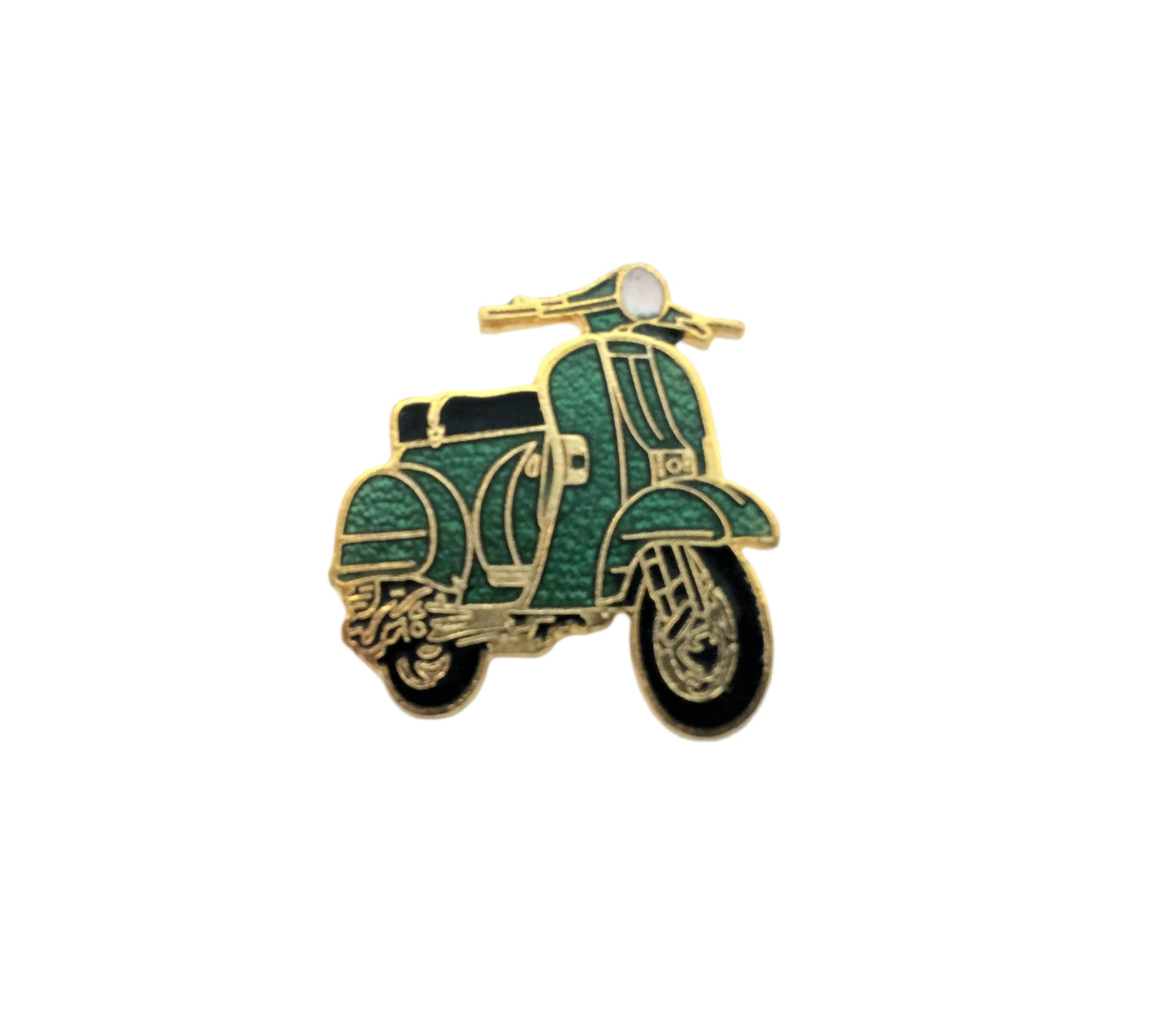 Vespa P range cut out enamel lapel pin badge GREEN
