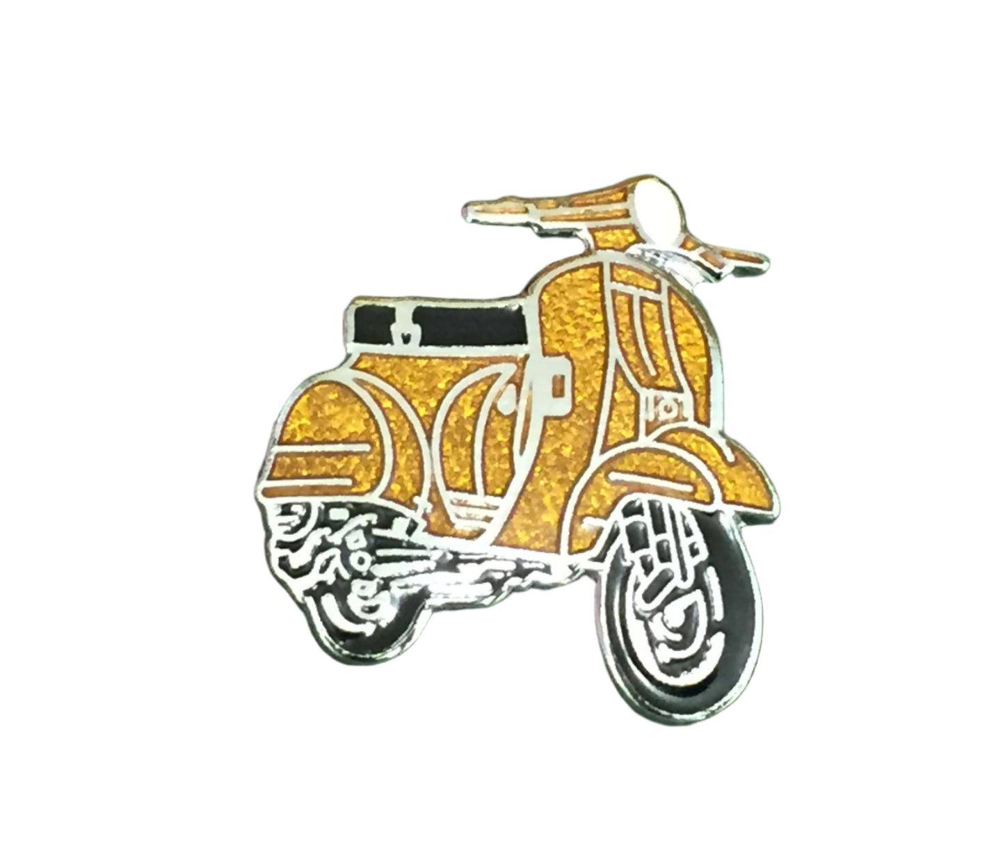 Vespa P range cut out enamel lapel pin badge GOLD COLOUR