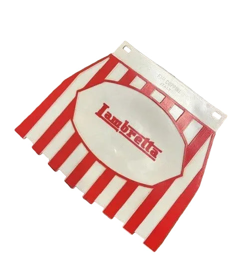 Lambretta RED / WHITE CUPPINI mud flap