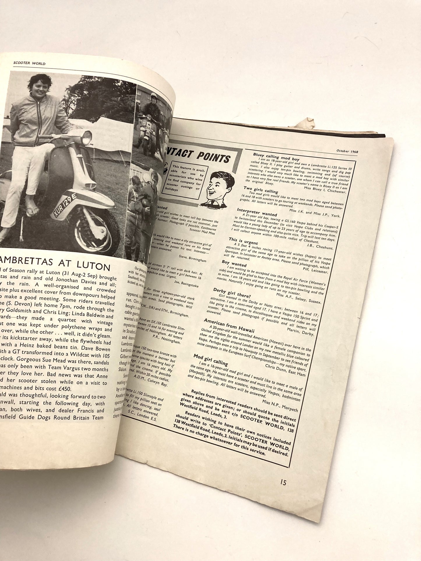 SCOOTER WORLD MAGAZINE OCTOBER 1968