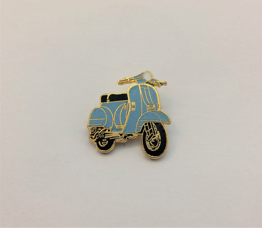 Vespa P range cut out enamel lapel pin badge Pale Blue