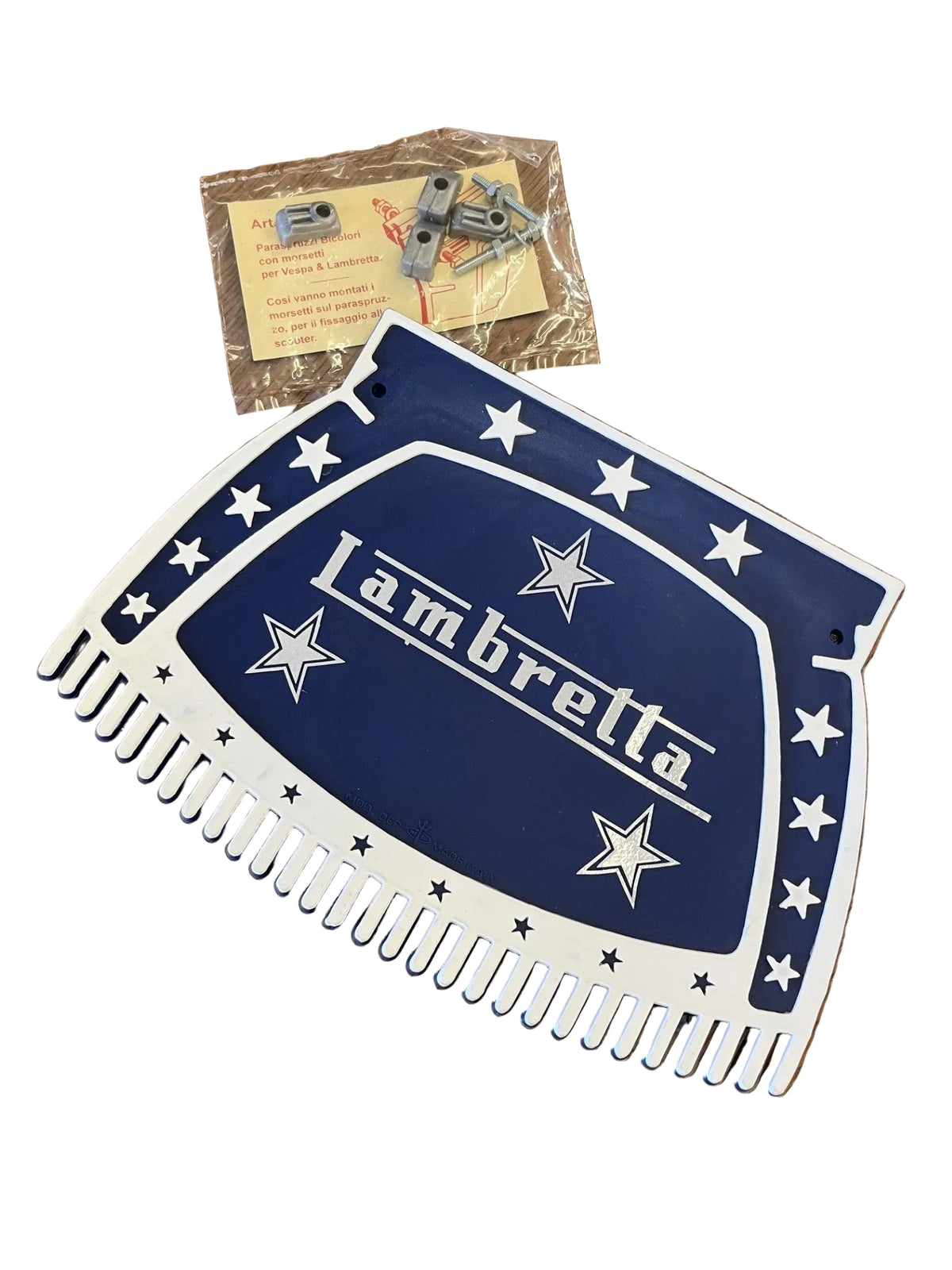 Lambretta BLUE tassel mud flap with STARS
