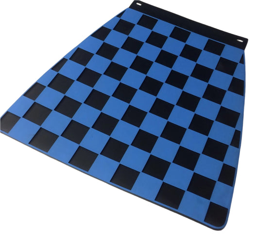 Italian chequered mudflap Blue & Black