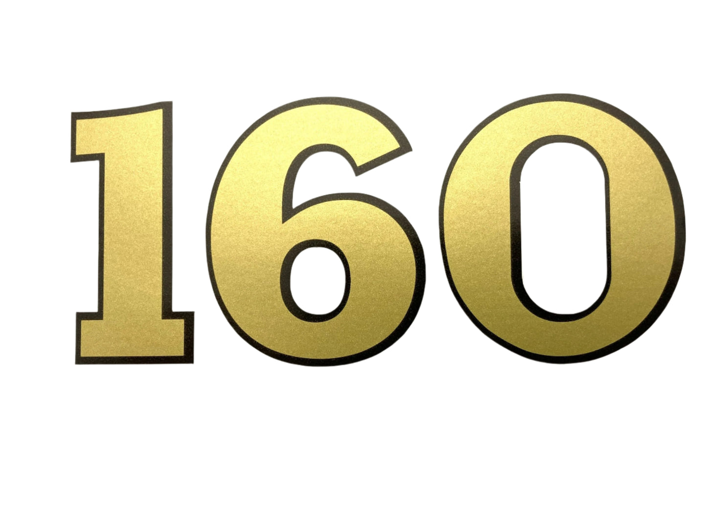 "160" gold "Decorettes" stickers 50mm