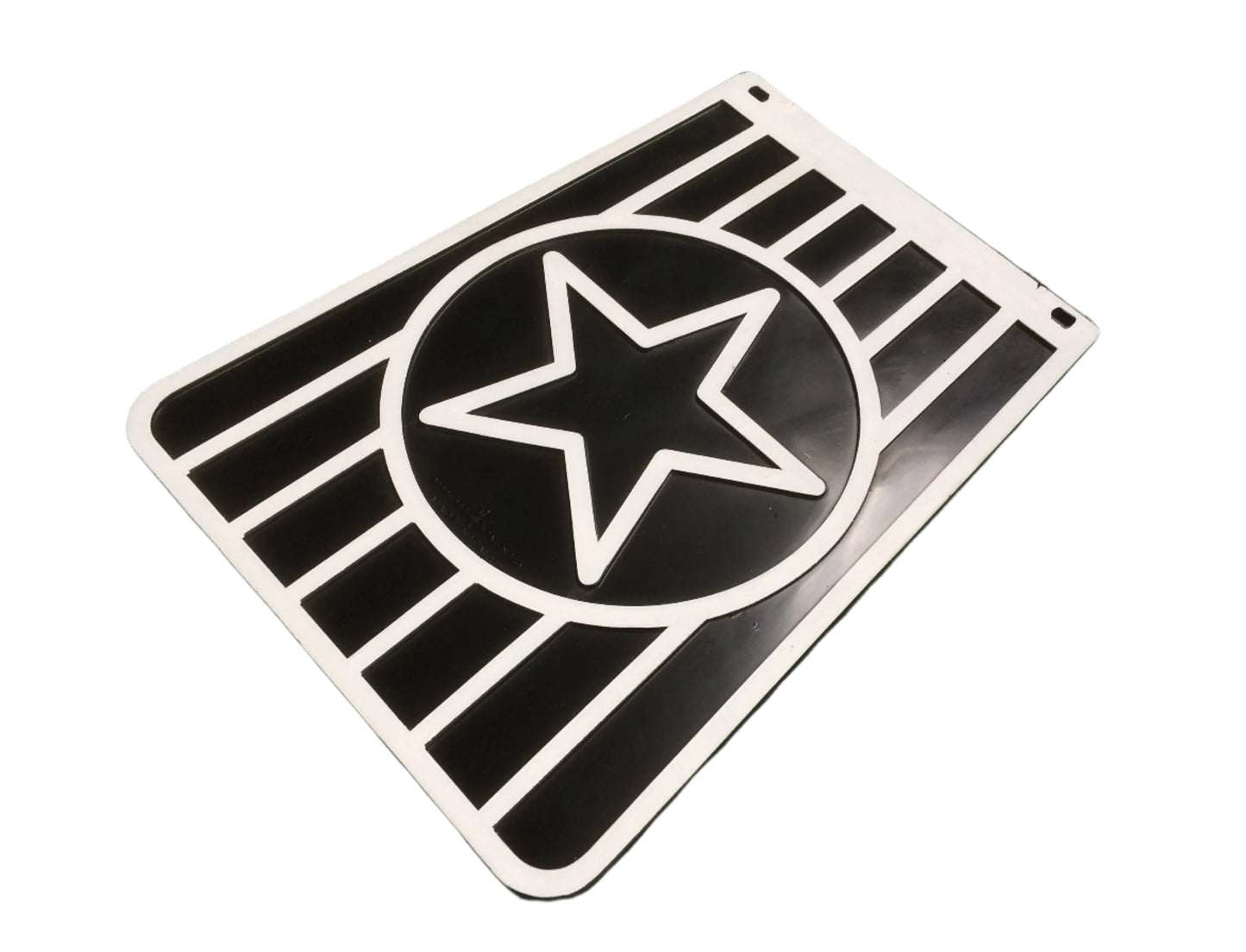 Italian Star mudflap BLACK /white print