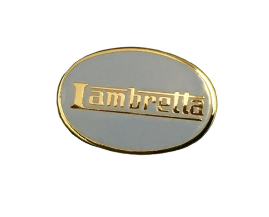 Lambretta oval enamel lapel pin badge pale blue.