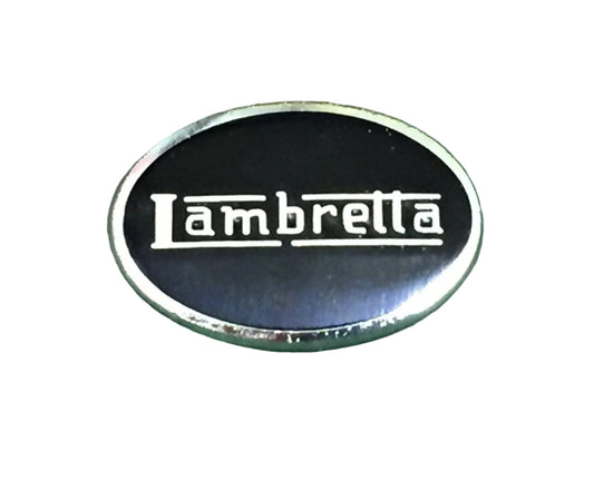 Lambretta oval enamel lapel pin badge black