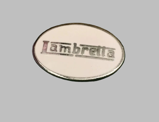 Lambretta oval enamel lapel pin badge White