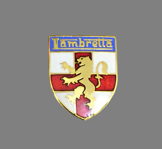 Lambretta shield enamel lapel pin badge gold