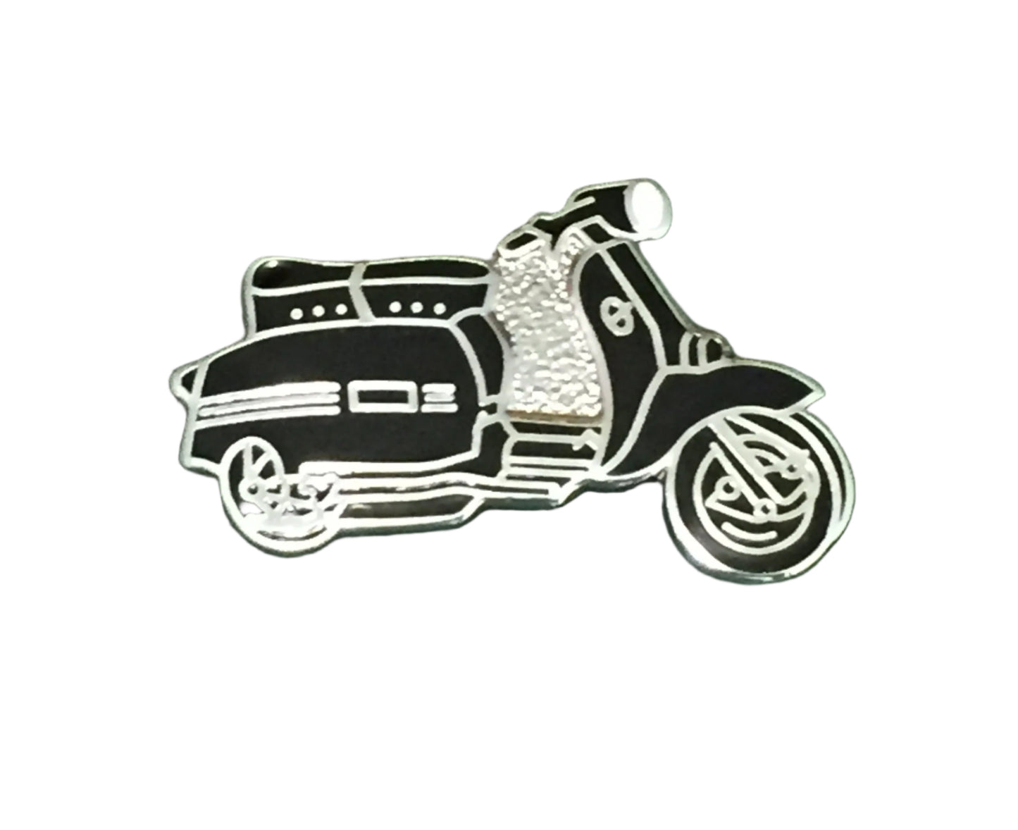 Lambretta GP cut out enamel lapel pin badge Black