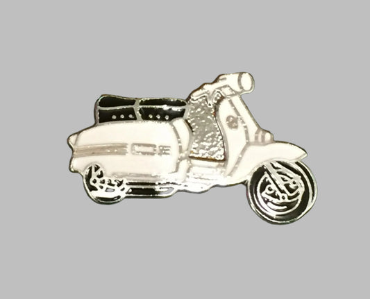 Lambretta GP cut out enamel lapel pin badge White