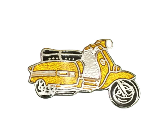 Lambretta GP cut out enamel lapel pin badge yellow ochre