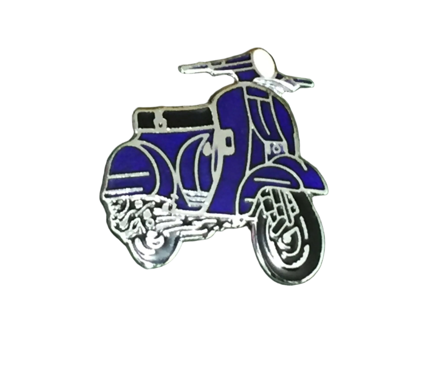Vespa P range cut out enamel lapel pin badge ROYAL BLUE
