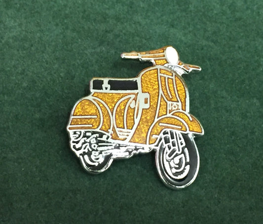 Vespa P range cut out enamel lapel pin badge yellow ochre