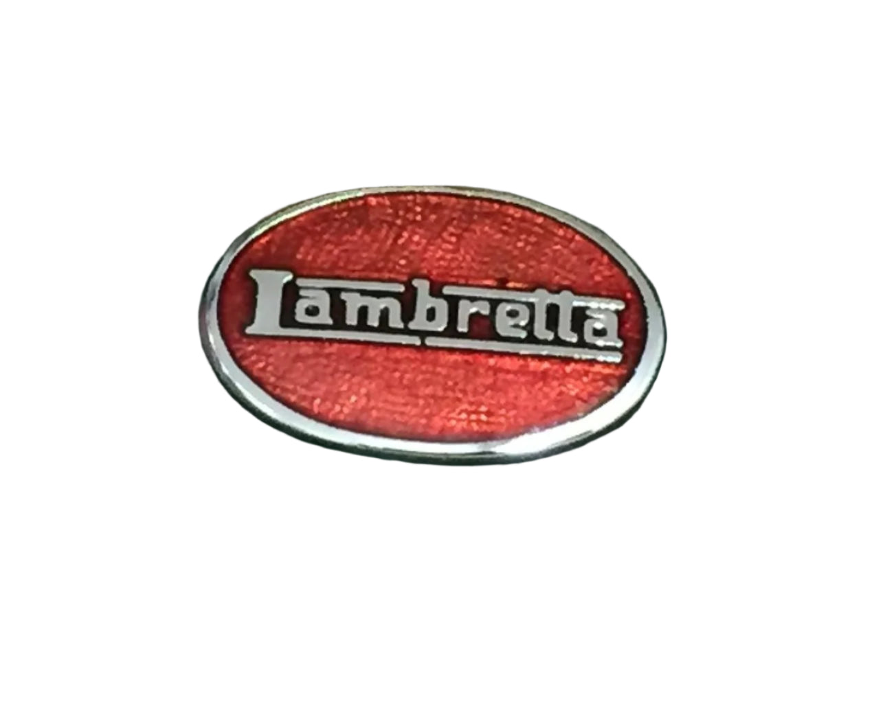 Lambretta oval enamel lapel pin badge Red