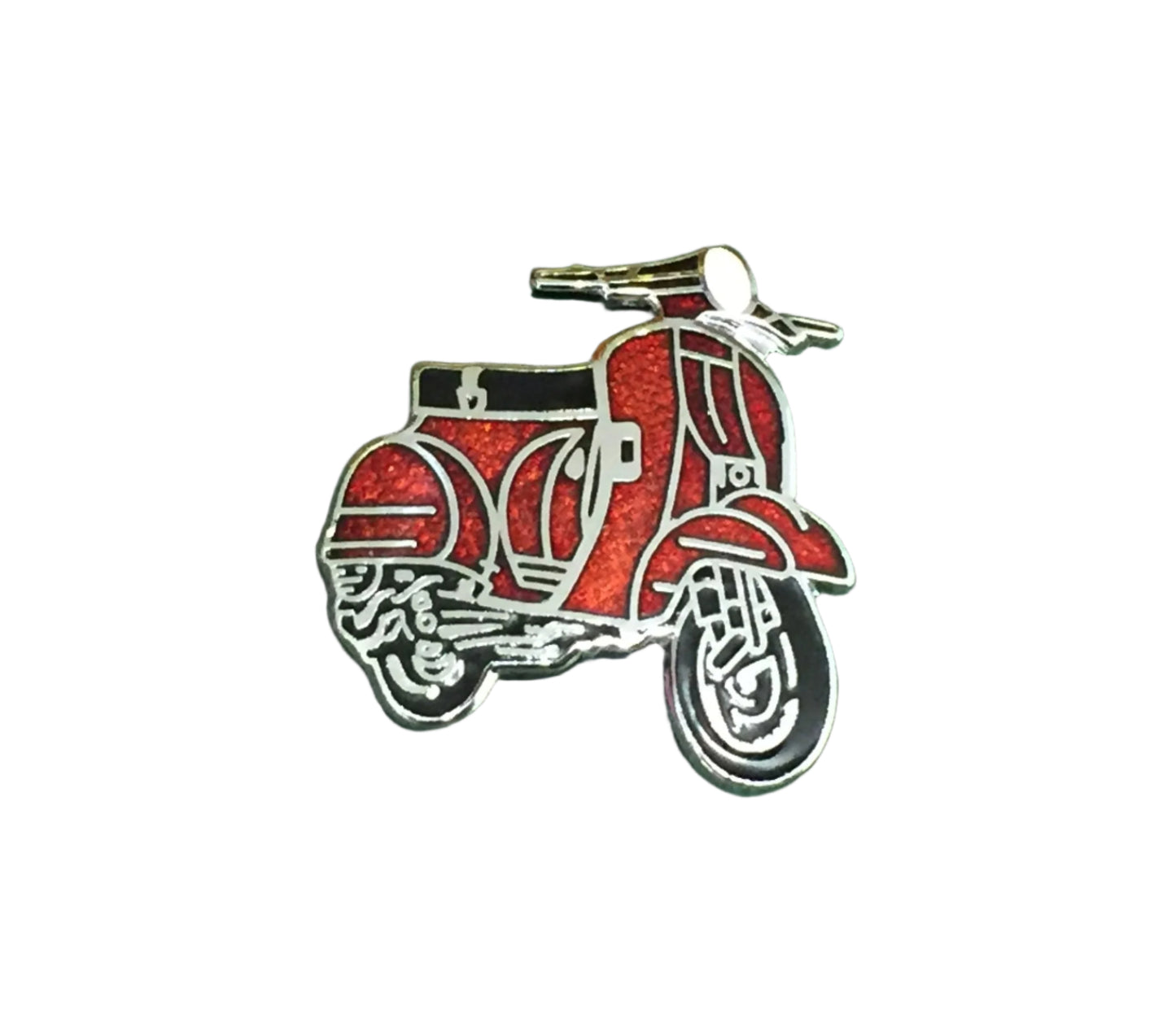 Vespa P range cut out enamel lapel pin badge RED