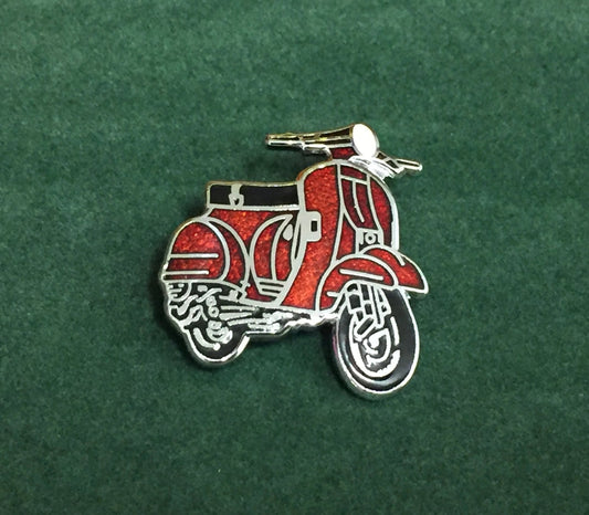 Vespa P range cut out enamel lapel pin badge red