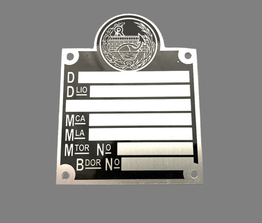 Spanish 1950's identity plate BLACK