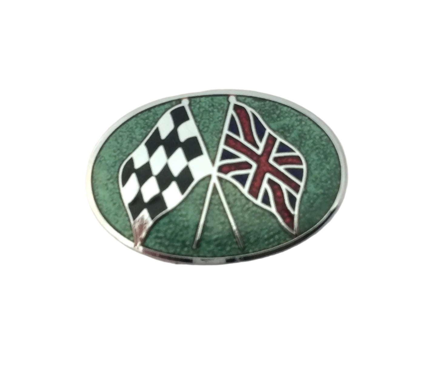 Crossed flags enamel lapel badge