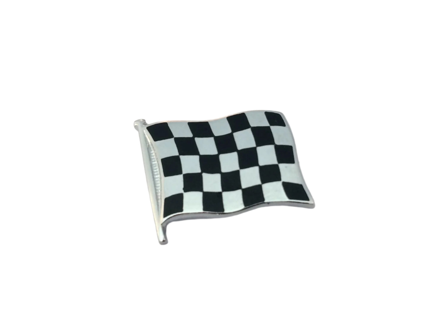 Chequered flag lapel badge