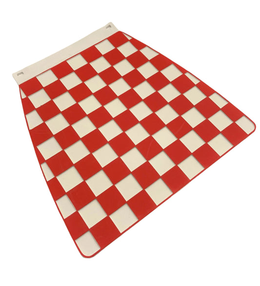 Italian chequered mudflap Red & White