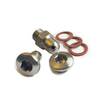 GRANTURISMO Stainless Steel Breather, Level & Magnetic Drain Plug Set