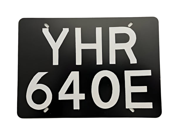 Rear standard size number plate 9 inch x 7 inch