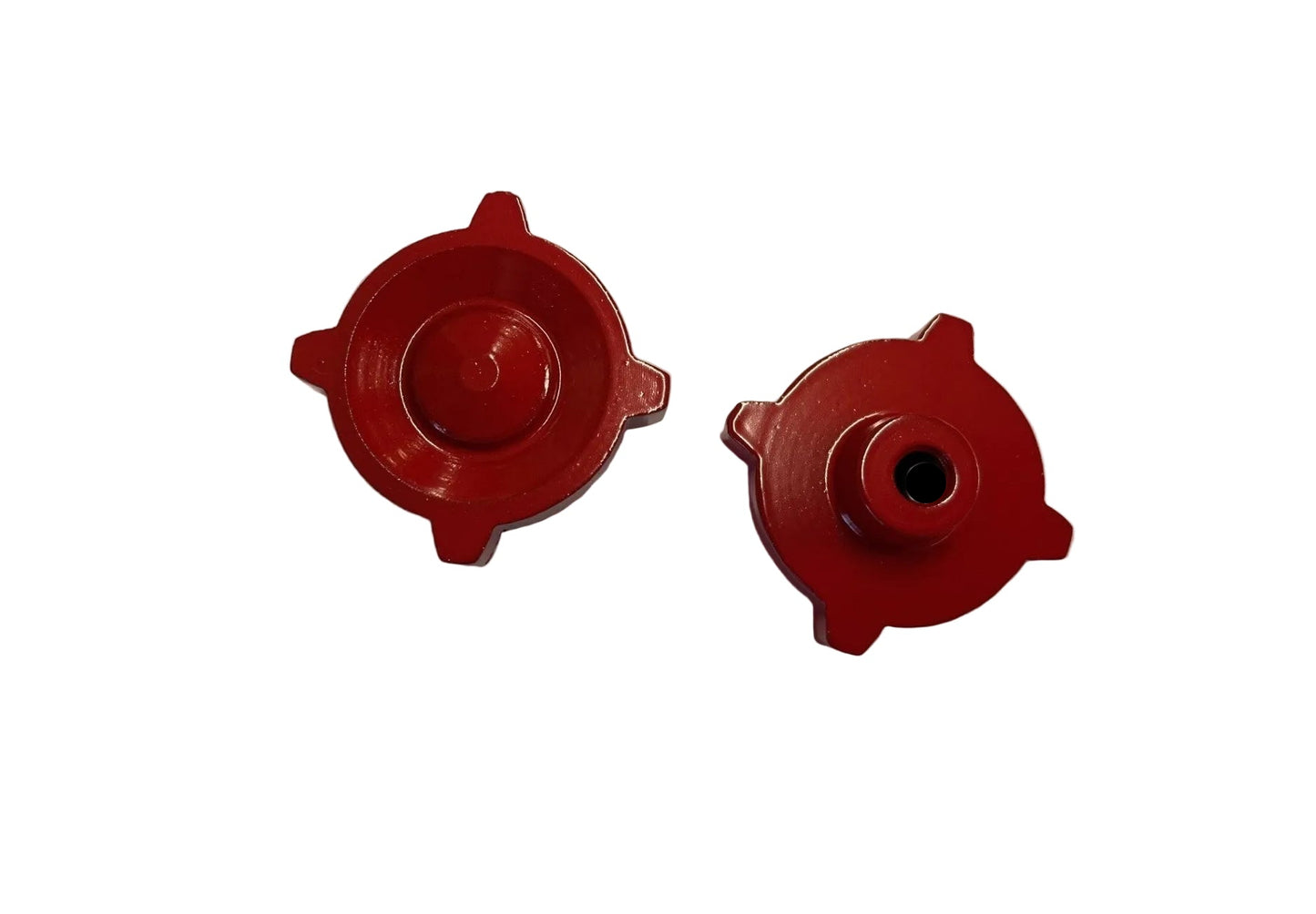 VIGANO style METAL accessory crash bar spinners x 2 RED