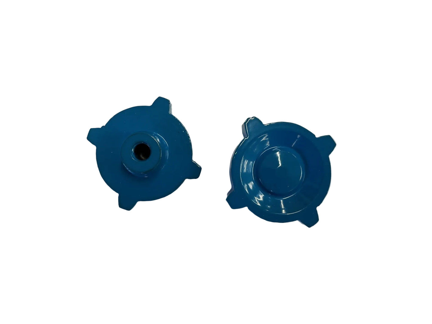 VIGANO style METAL accessory crash bar spinners x 2 BLUE