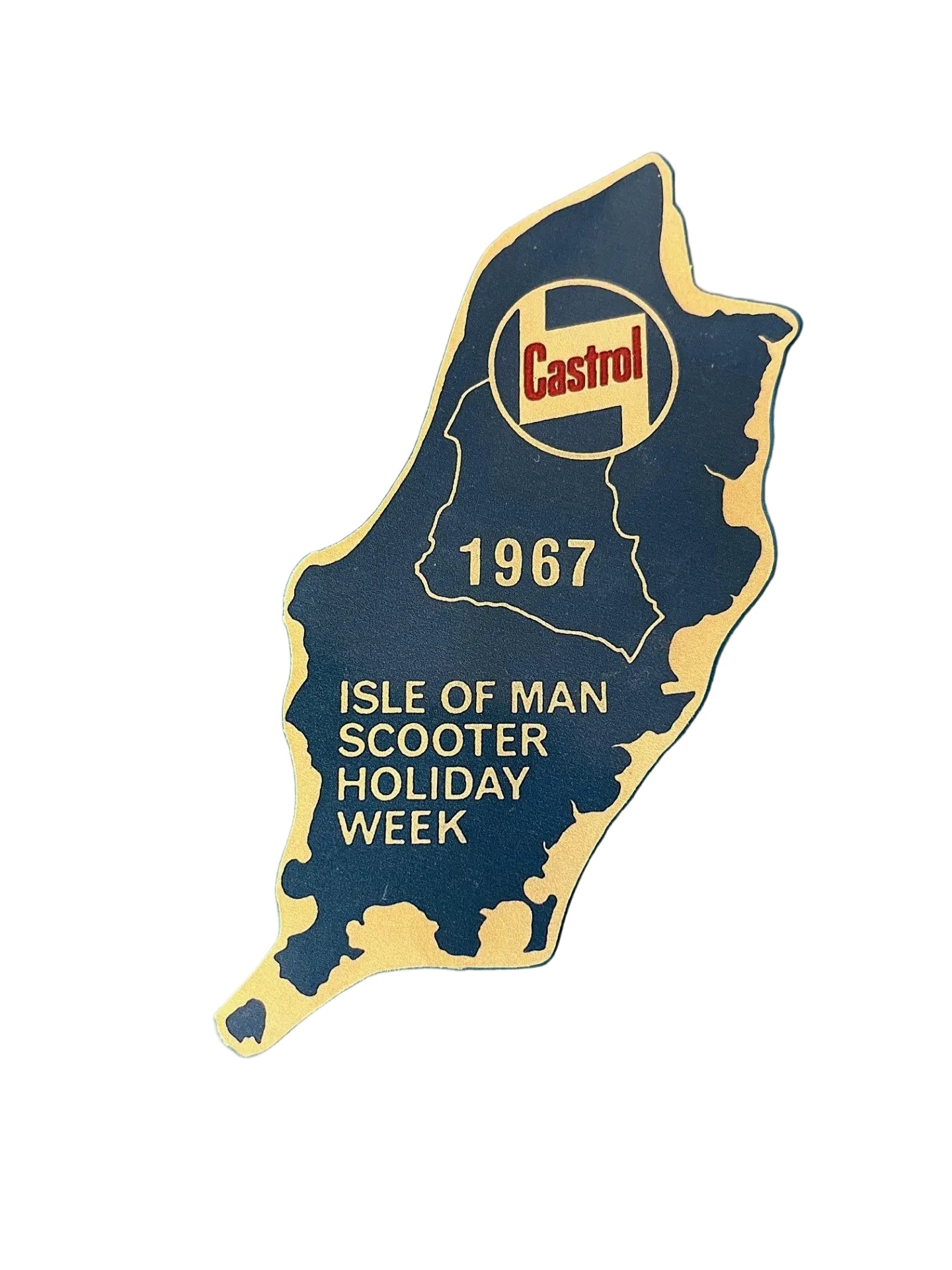 Isle of Man Scooter week 1967 sticker 130mm x 50mm CASTROL