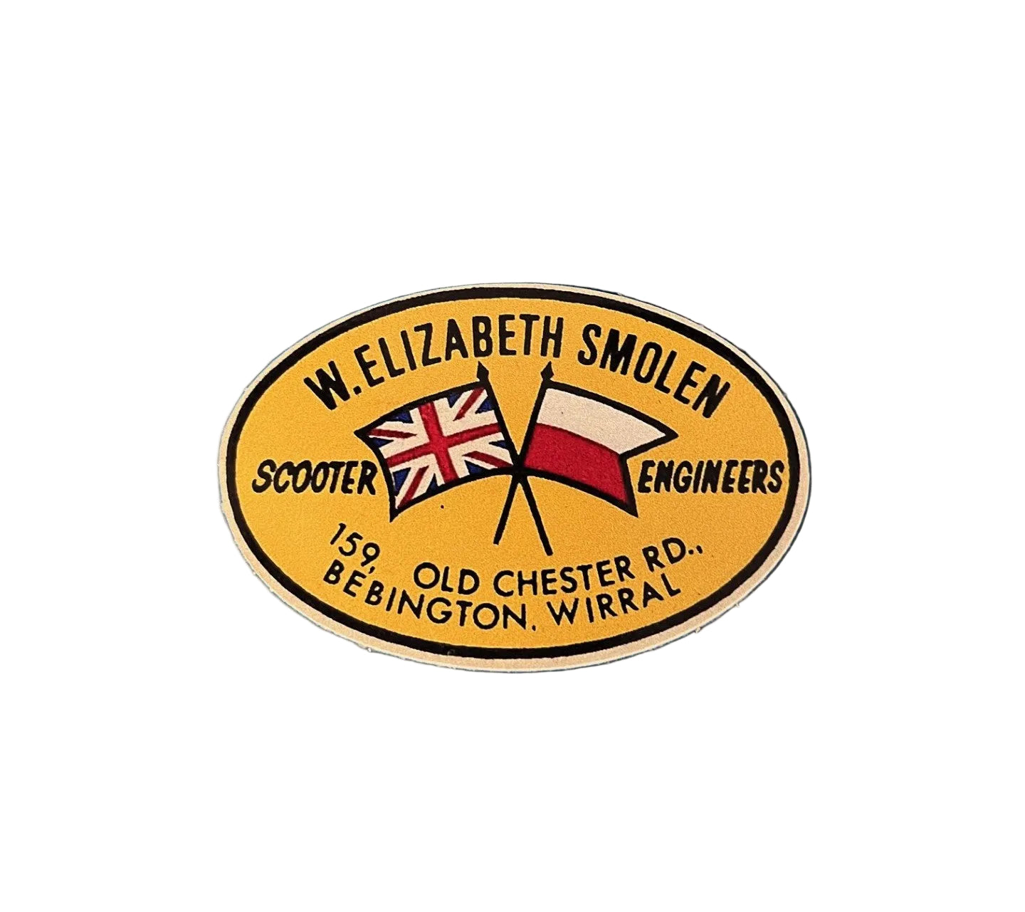 W. Elizabeth Smolen dealer sticker 60mm x 40mm