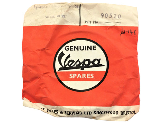 Vespa 90 front brake complete cable 90520