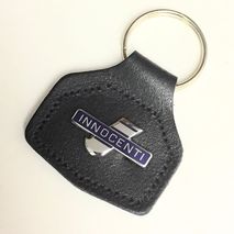 Innocenti enamel badge leather key fob ring 