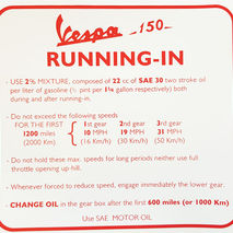 Vespa (2%) 150 3 Speed Running In Transfer (Red & White)